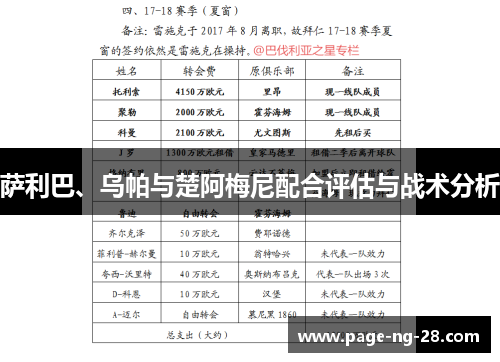 萨利巴、乌帕与楚阿梅尼配合评估与战术分析
